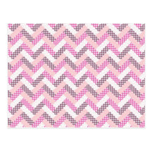 Pink Zig Zag Quilt Pattern Gifts for Her Postcard