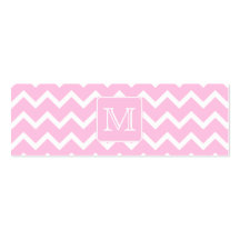 Pink Zigzags with Custom Monogram. Business Cards