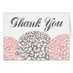 Pink Zinnia Flowers Thank You Greeting Card cards