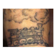 Pinky's Train Tattoo Post Card