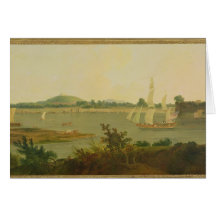 Pinnace Sailing Down the Ganges past Monghyr Fort, Card
