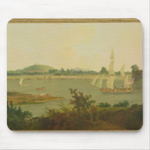 Pinnace Sailing Down the Ganges past Monghyr Fort, Mousepad