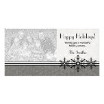 Pinstripe Holiday Snowflake Photo Card