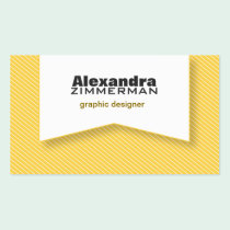 Pinstripes Ribbon Business Card (lemon yellow) business cards