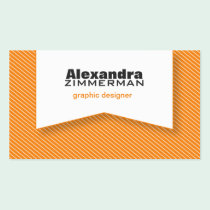 Pinstripes Ribbon Business Card (tangerine) business cards