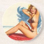 Pinup Beach Beauty Coaster