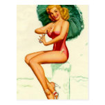 Pinup Posing at the Beach Post Cards