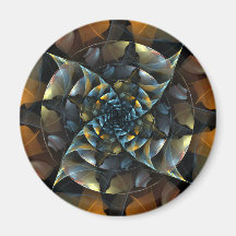 Pinwheel Abstract Art Round Magnet