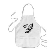 PIPING HOT! Retro Hot Dog - Black & White Apron
