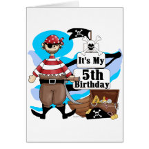 Pirate 5th Birthday Tshirts and Gifts Cards