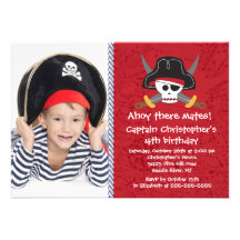 Pirate Ahoy Mates Boy Photo Birthday Party Custom Invitation
