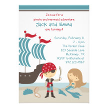 Pirate and Mermaid Invitation