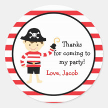 Pirate Birthday Party Favour Stickers Labels seals