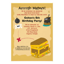 Pirate Boy's Birthday Invitation 5x7