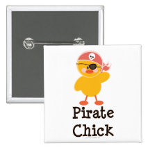 Pirate Chick Button