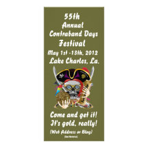 Pirate Contraband Days Louisiana 30 Colours Customized Rack Card