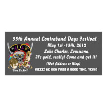 Pirate Contraband Days Louisiana 30 Colours Rack Card Design