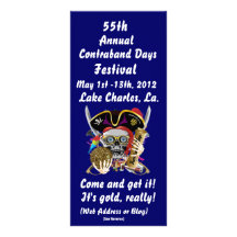 Pirate Contraband Days Louisiana 30 Colours Personalized Rack Card
