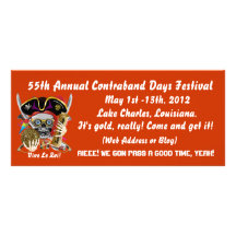 Pirate Contraband Days Louisiana 30 Colours Personalised Rack Card