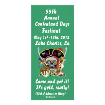 Pirate Contraband Days Louisiana 30 Colours Custom Rack Card