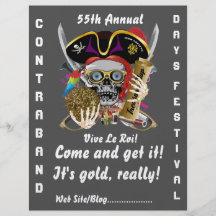 Pirate Days Lake Charles, Louisiana. 30 Colours Full Color Flyer