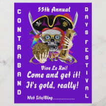 Pirate Days Lake Charles, Louisiana. 30 Colours Personalised Flyer