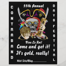 Pirate Days Lake Charles, Louisiana. 50 Colours Personalised Flyer