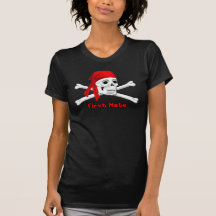 Pirate First Mate Skull and Bones Ladies T-shirt