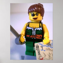 Pirate Girl Minifig with Treasure Map Posters