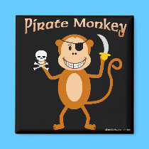 Pirate Monkey magnet magnets