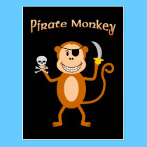 Pirate Monkey Postcard postcards