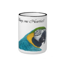 Pirate Parrot "Ahoy, me Hearties" mug