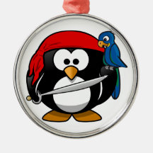 Pirate Penguin Christmas Ornaments