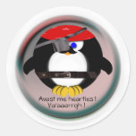 Pirate Penguin Round Sticker