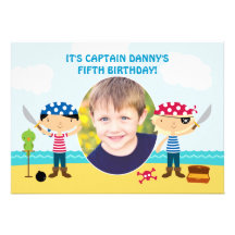 Pirate Photo Birthday Invitation