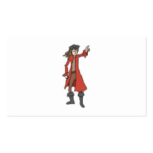 Pirate, pointing into the distance. business card