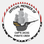 Pirate Ship Birthday Round Stickers