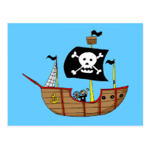 Pirate ship post cards