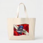 Pirate Skull on Dive Flag Tote Bags