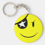 Pirate Smiley Face Key Chain