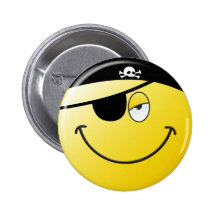 Pirate Smiley Face Pin