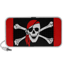 Pirates - Black and Red Pirate Skull Travel Speakers