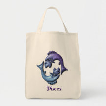 Pisces Sign Grocery Tote Bag