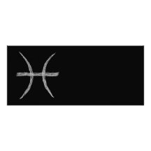 Pisces. Zodiac Astrology Sign. Black. Invitations
