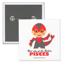 Pisces Zodiac for kids Button