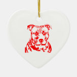 PIT BULL HEAD CHRISTMAS ORNAMENT