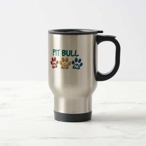 PIT BULL TERRIER Mum Paw Print 1 Coffee Mugs