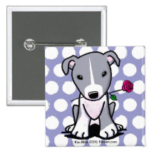 Pit Bull With Flower Buttons