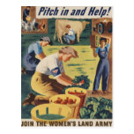 Pitch in and Help Join the Women's Land Army Postcard