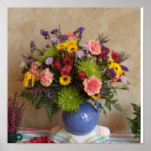 Pitcher Blue Flowers Posters